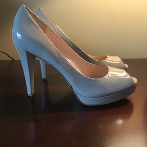 Calvin Klein peep toe patent heels